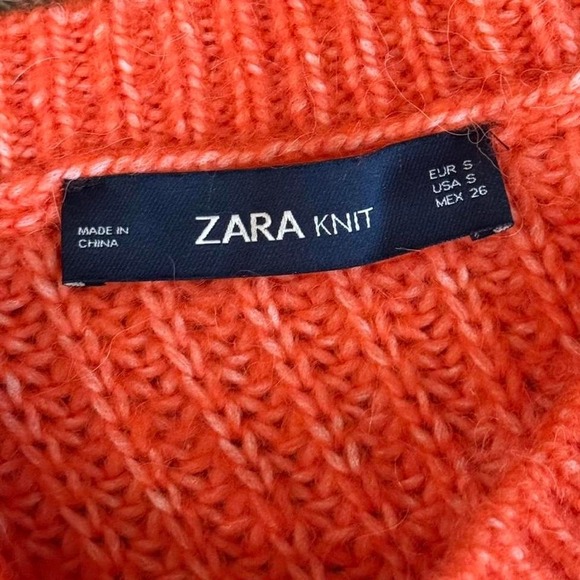 Cozy Oversized size Small Chunky Knit Zara Minimalist Colorful Orange - Picture 4 of 4